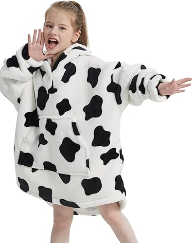 Miniatura 2 de NAFLEAP Manta de vestir con capucha para niños de gran tamaño, forro polar, sherpa, sudadera de Navidad, regalo para niñas