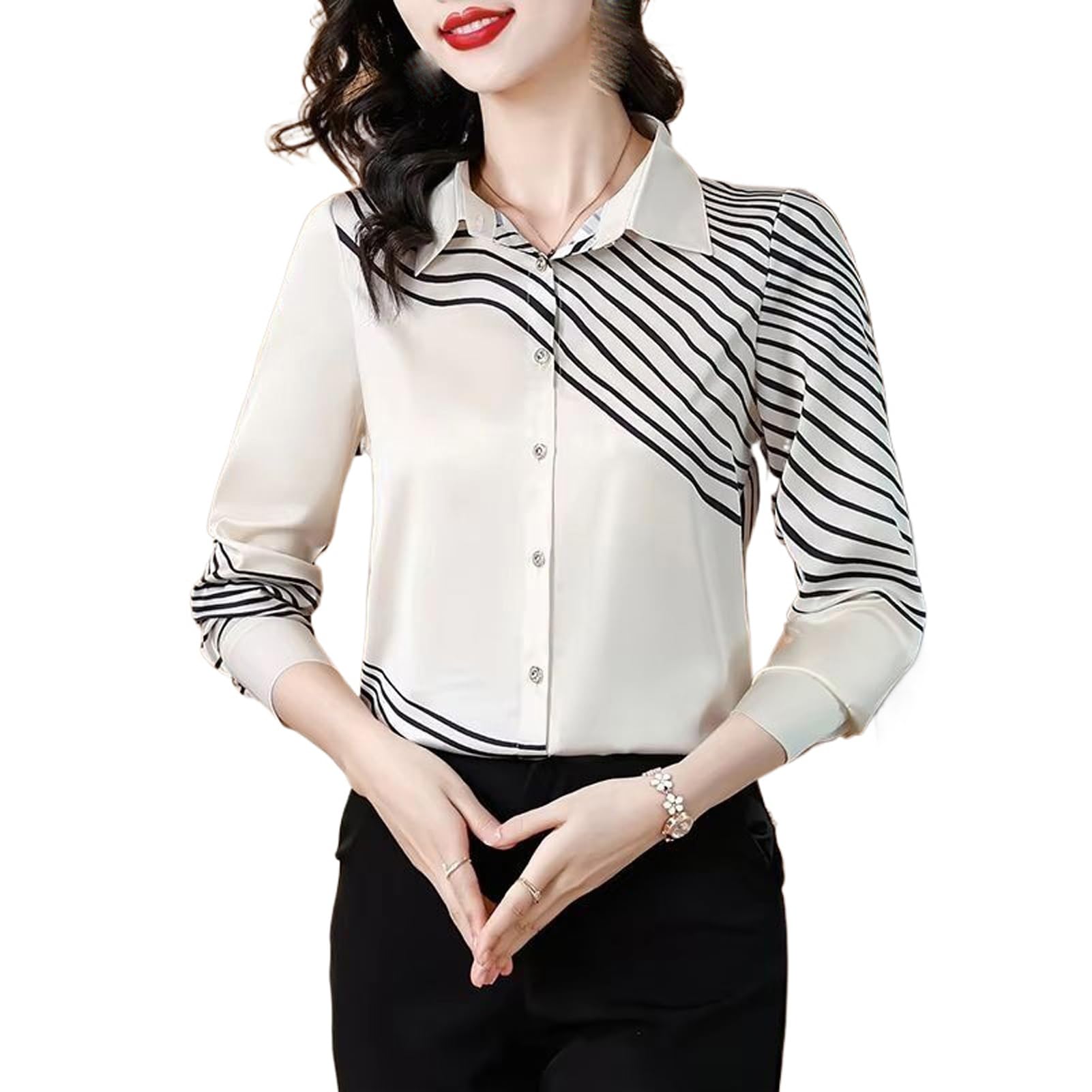 Chemise rayée en satin fluide pour masquer les plis et rester chic - 8