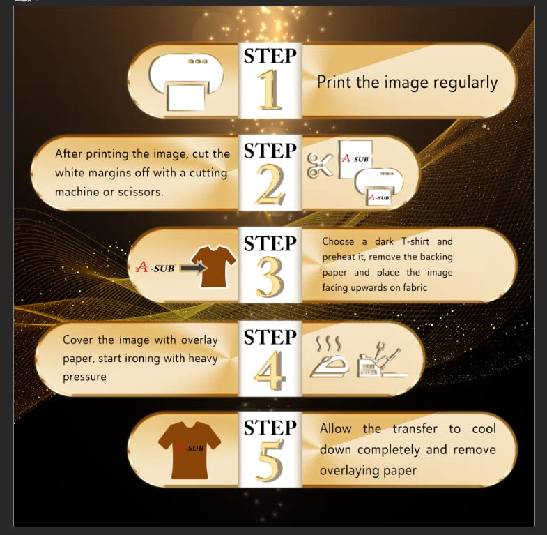 ASUB Inkjet Printable Iron On Heat Transfer Paper, Iron On Transfer