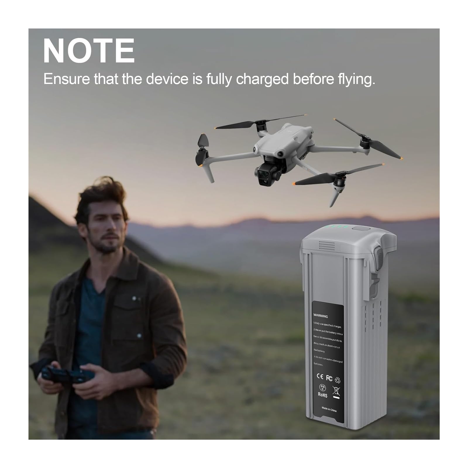 Batteria Di Volo Intelligente Da 4241 MAh, Compatibile Con DJI Air 3 / Air 3S Drone, Tempo Di Volo Esteso Di 46 Minuti, Sostituzione Ad Alta Capacità(2PCS Battery)
