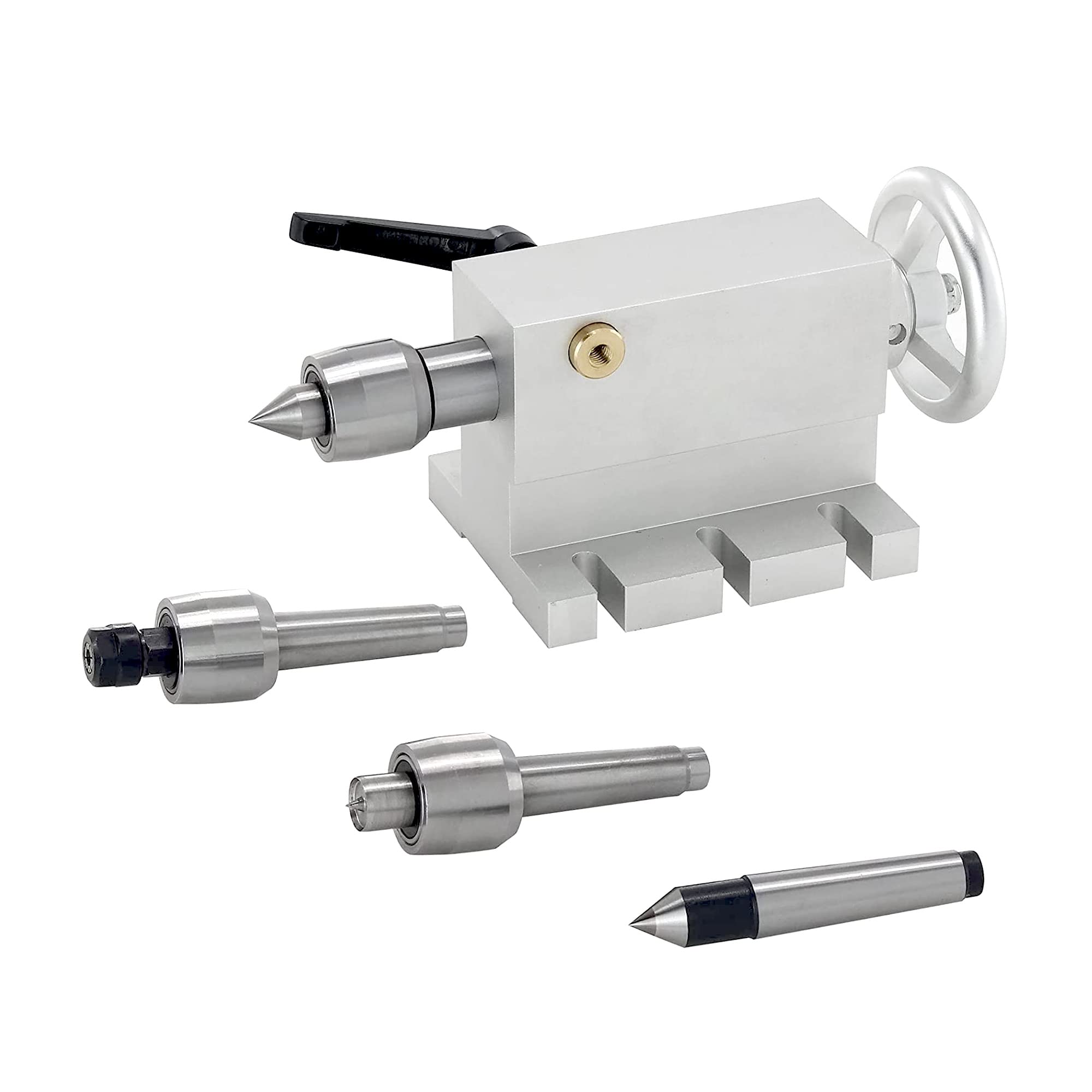 RATTMMOTOR 65 mm Tokarka Centrum Morse'a 2 Live Center ruchomy konik MT2 z 4 wymiennymi głowicami do frezarki do grawerowania CNC 4. Oś Frez rotacyjny CNC