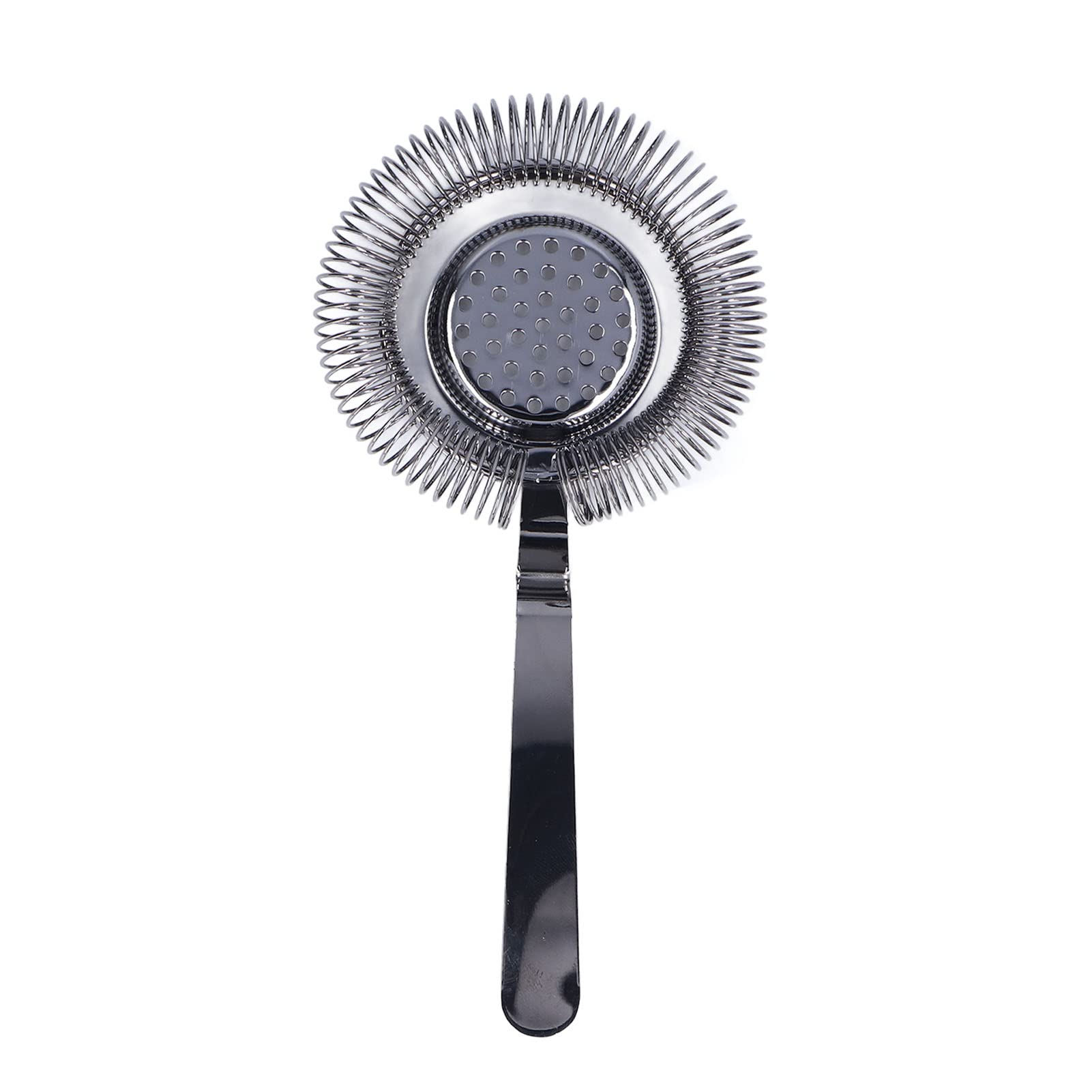 Colino da Cocktail Professionale in Acciaio Inossidabile, Hawthorne Strainer per Bar, Filtro Ghiaccio con Molla Rimovibile - Placcato Nero