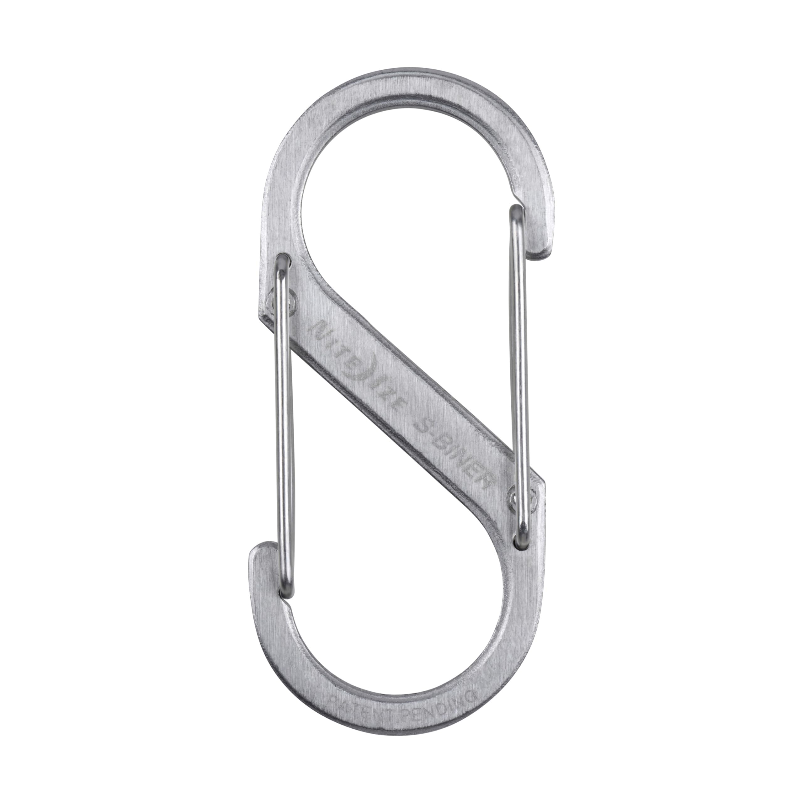 Nite Ize S-Biner Stainless Steel Dual Carabiner - Multi Purpose Dual Carabiner Clip - Great for Camping Supplies & Hiking Essentials - Secure Key Holder - Size 3, Stainless (6 Pack)