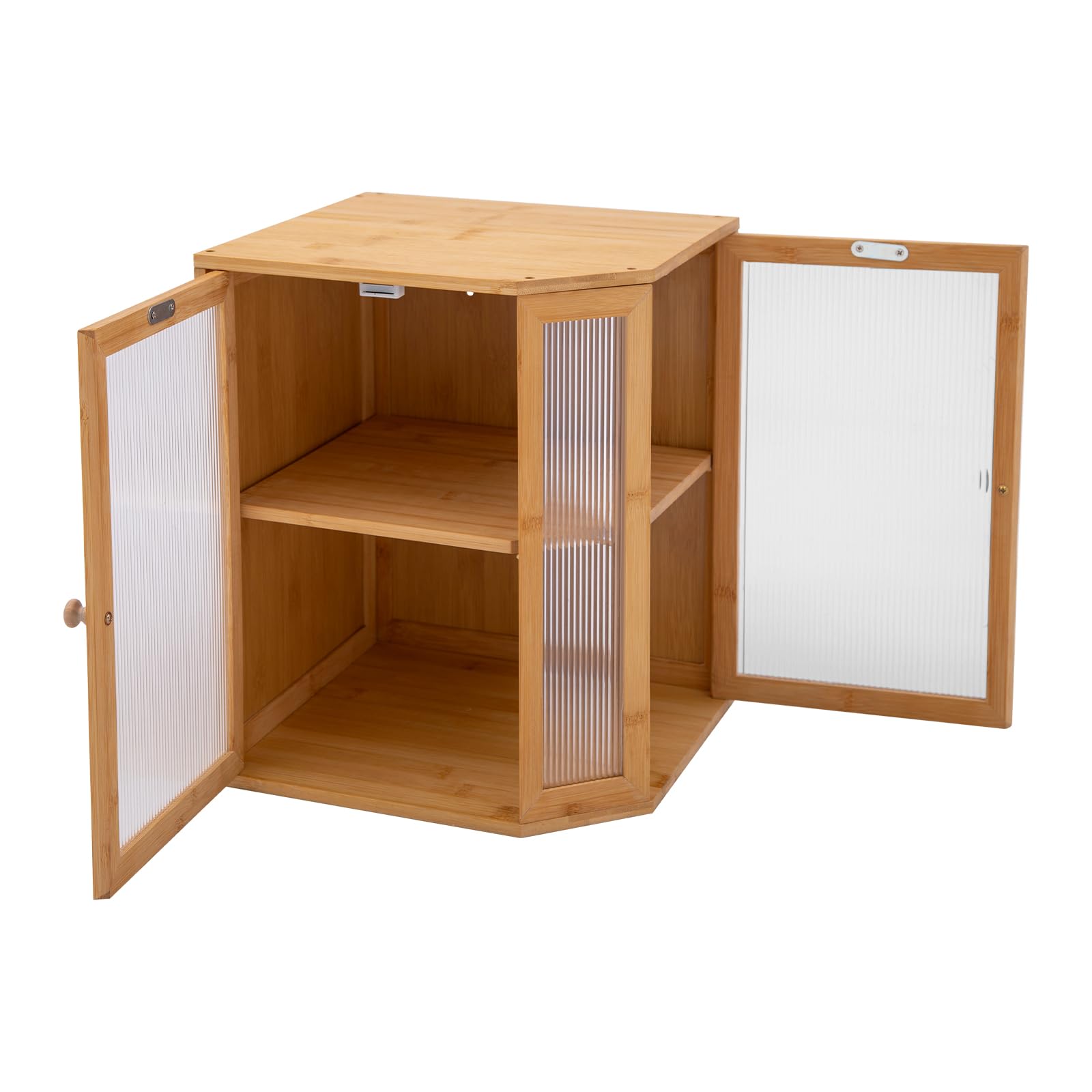 Panera de bambú, 2 estantes, gran contenedor para almacenar pan, paneles semitransparentes, capacidad de carga 15 kg, fácil de limpiar, mejor almacenamiento, 30 x 20 x 38 cm