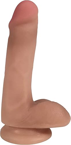 CURVE TOYS Easy Riders - Consolador de doble densidad de 6 pulgadas con bolas, color carne