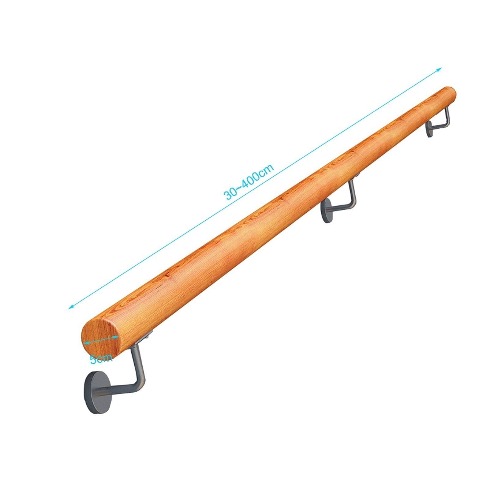 Pasamanos para Escaleras, Pasamanos De Madera Antideslizantes con Soporte Fijo De Acero Inoxidable, Varilla De Soporte De Pasillo, Fácil De Instalar (Size : 100cm)