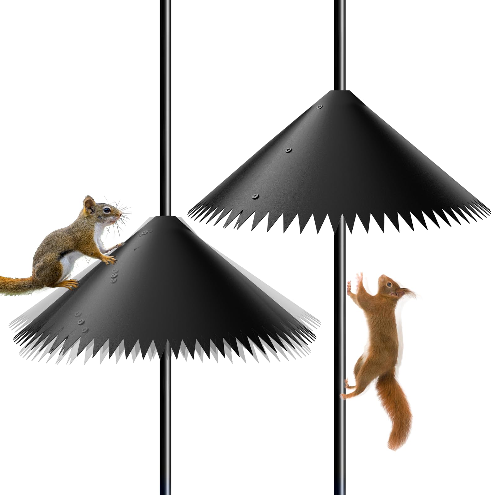 Photo 1 of 2 Pack Wide Squirrel Baffle for Bird Feeder Pole, Outside Pole Mount Stopper & Bird House Guard for Outdoor Shepherd’s Hook - 19 inch