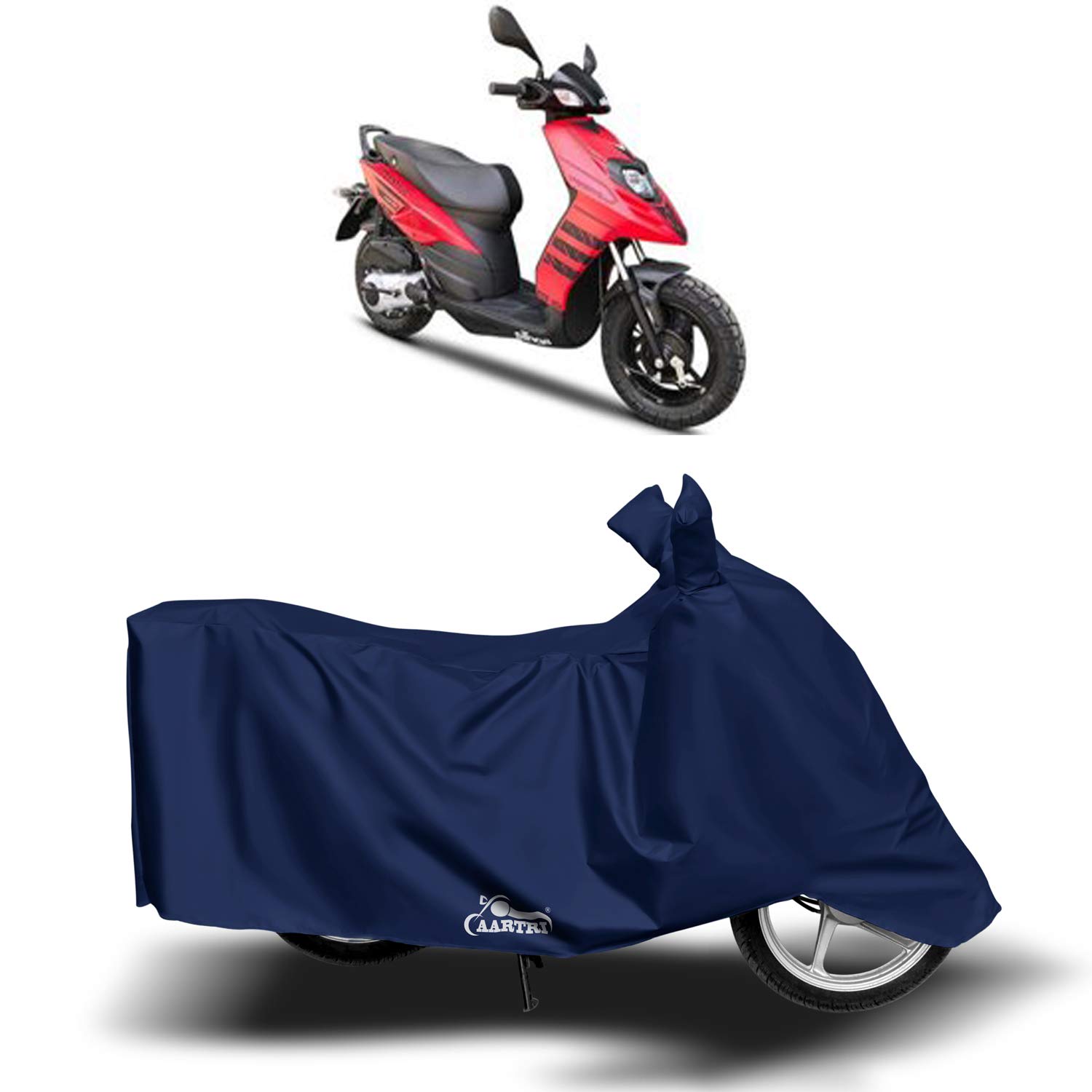 AASHA TRADING - Aprilia Storm 125 New BS6 Water Resistant - Dust Proof - Full Bike Scooty Two Wheeler Body Cover for Aprilia Storm 125 (Navy Blue)