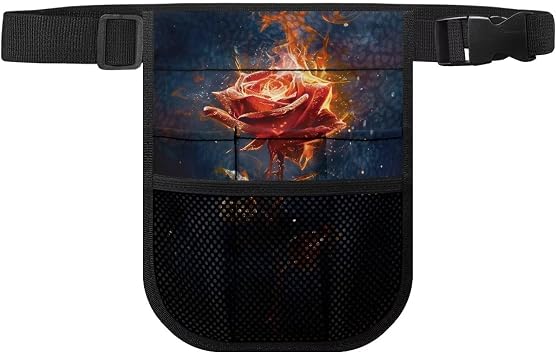 3D Rose Nursing Fanny Pack with Gear Pockets and Tool Belt Storage for Stethoscopes, Emergency Supplies