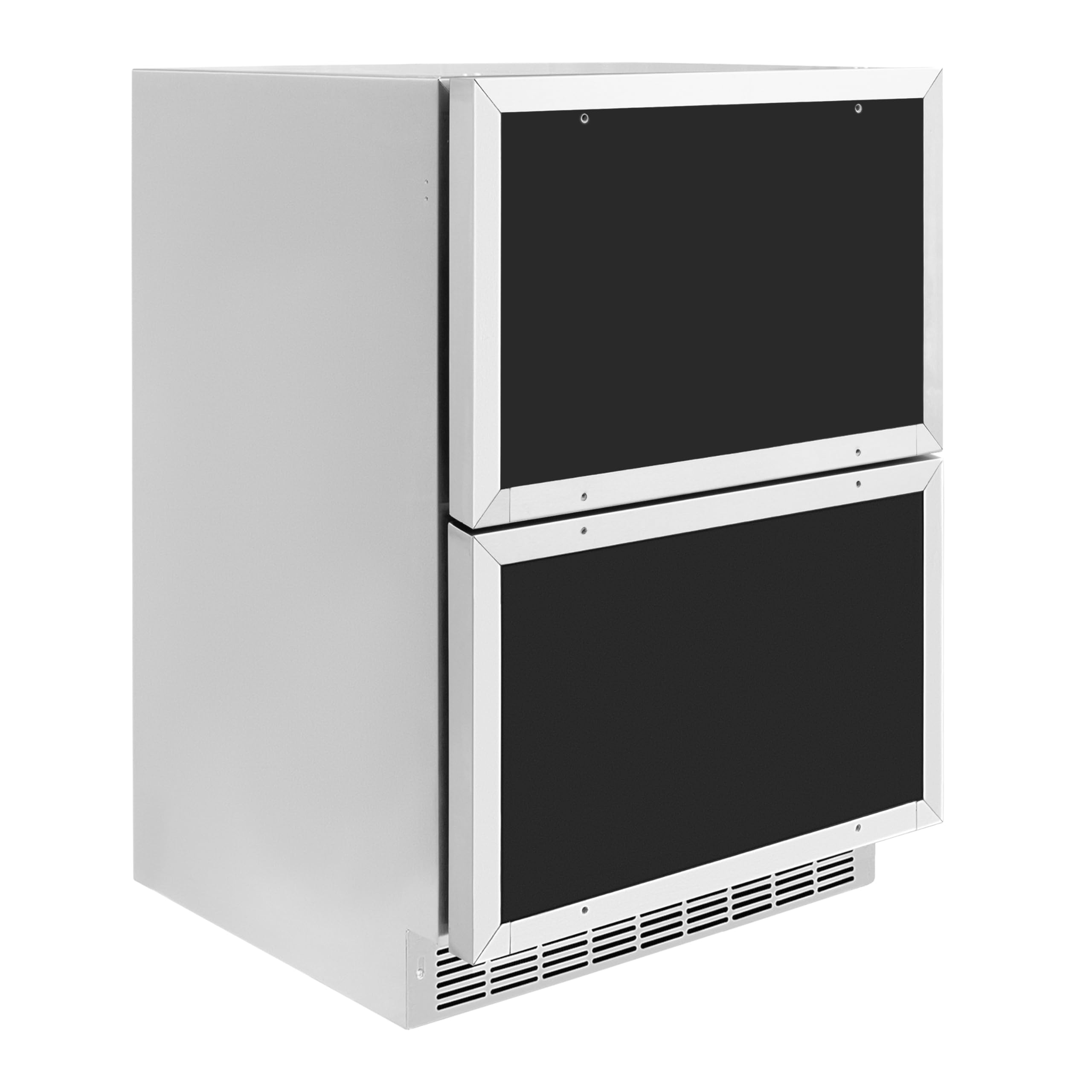 ZLINE Autograph Edition 24 in. Touchstone 168 Can Outdoor-Rated Dual Refrigerator Drawer with Panel-Ready Doors and Matte Black Handles (RDSPOZ-24-MB) on Fridge.com