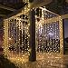 LEORX 3M x 3M 300 LED Curtain Lights with 8 Modes 2700K Warm White
