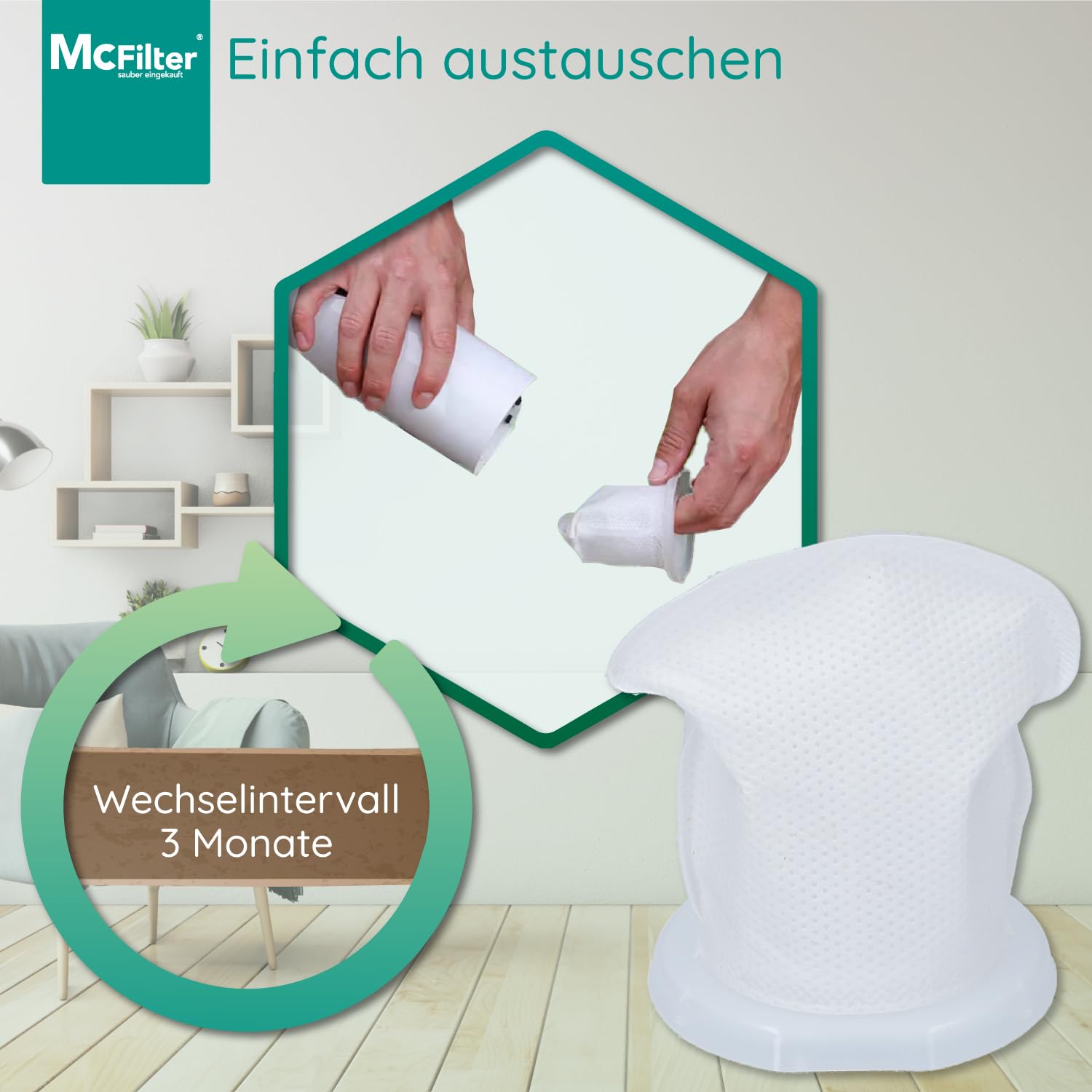 Lot de 6 Filtres de Balayeuse TBEST pour Vorwerk Kobold VC100 - Blanc