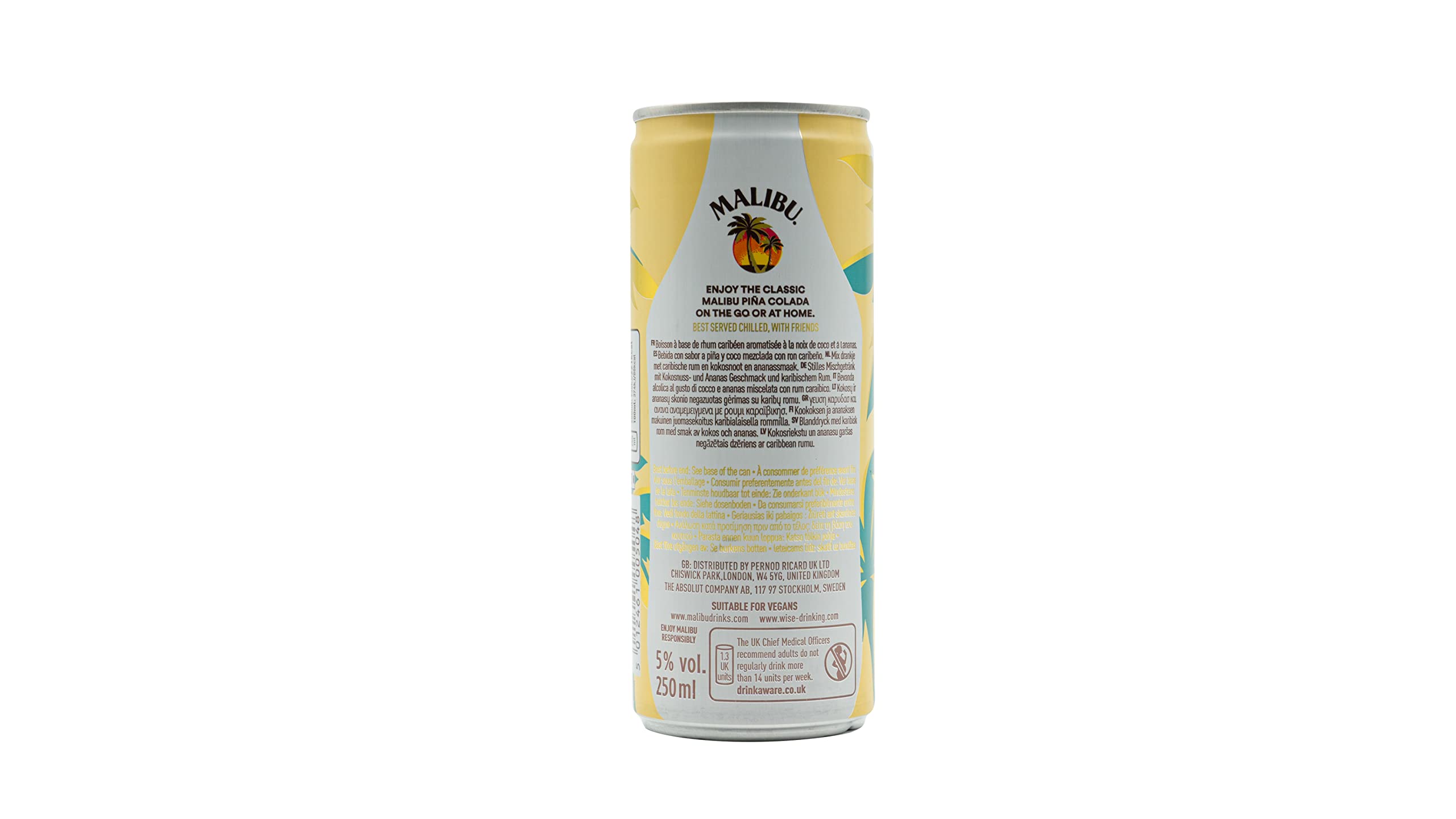 Malibú Piña Colada REDI Cóctel 12 unidades - 250 ml