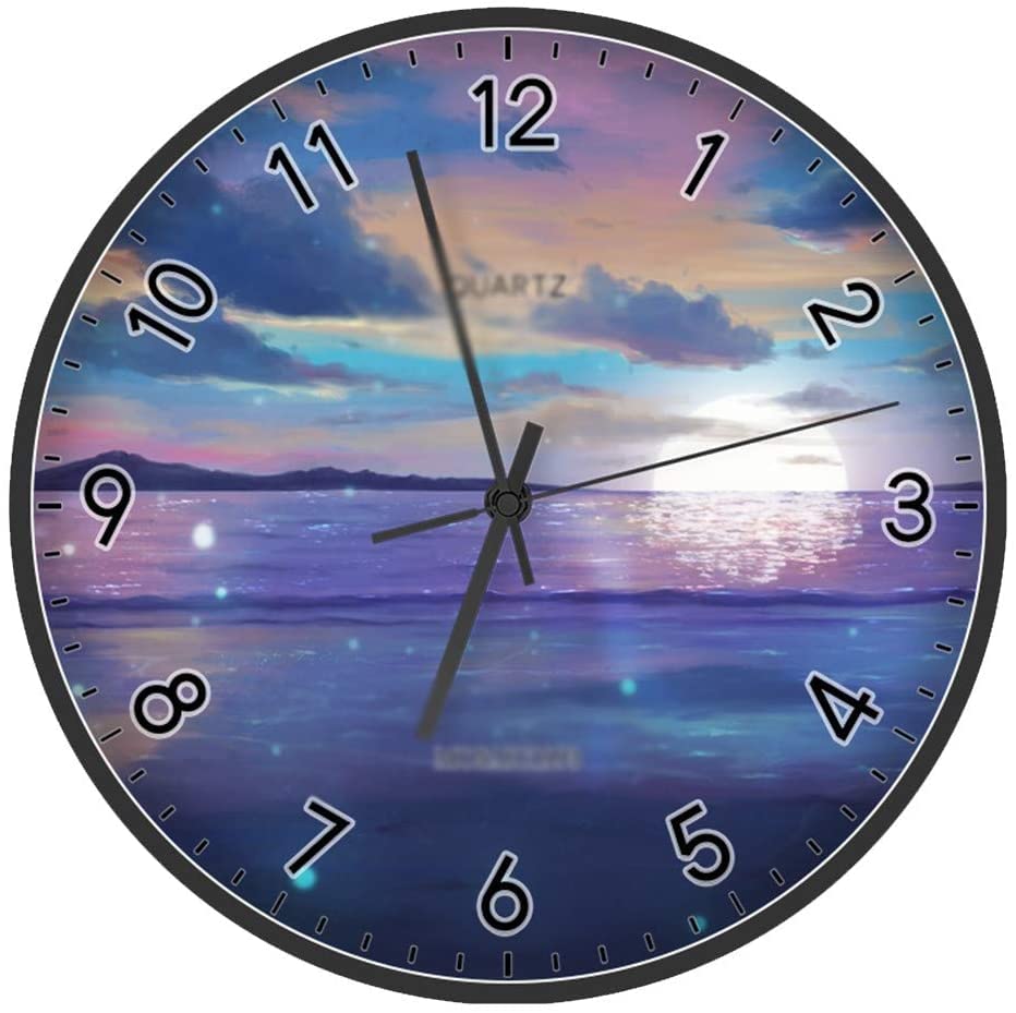 Horloge murale silencieuse et colorée design mer artistique pour un salon design et apaisant