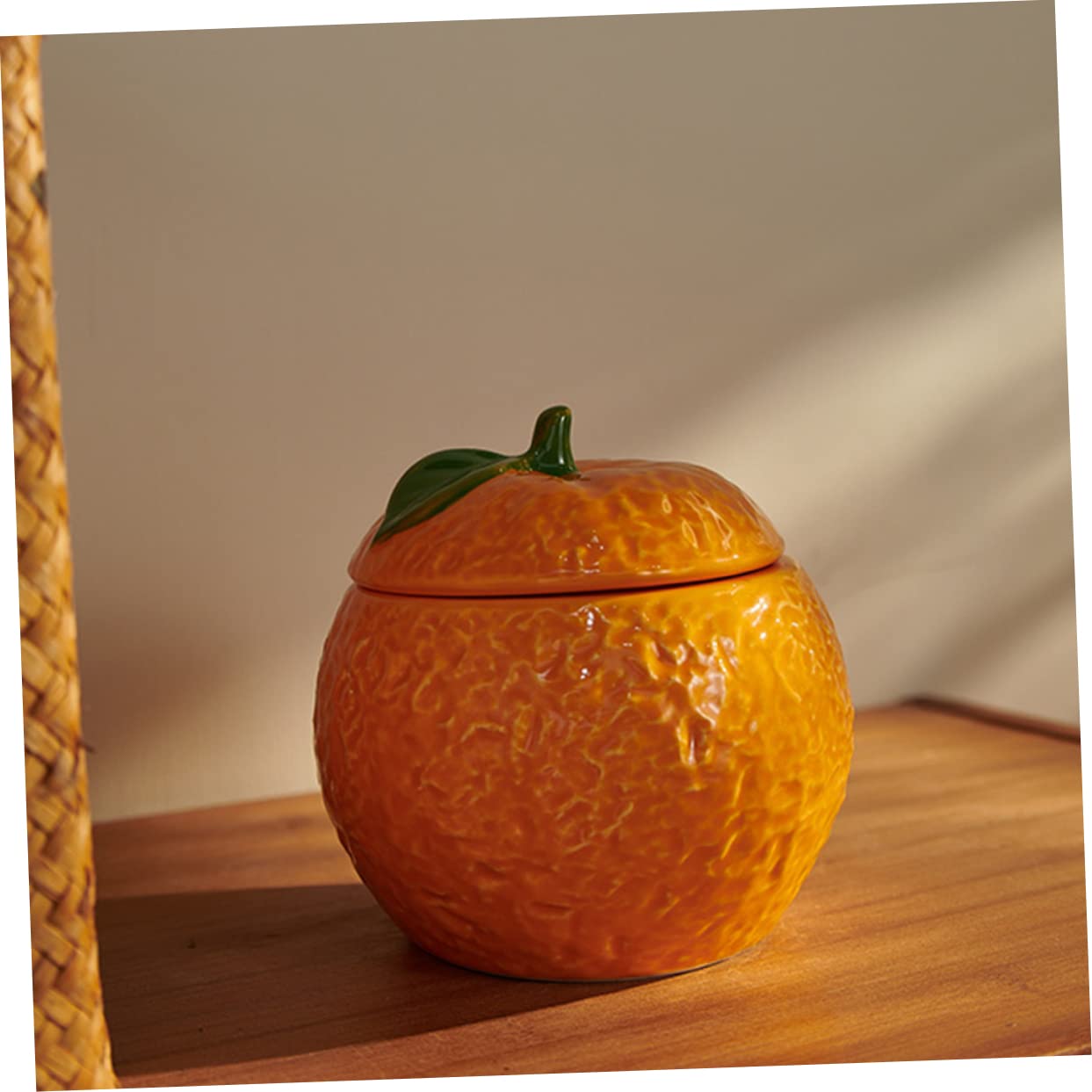 Cabilock Tarro De Almacenamiento De Cerámica Tarro De Comida Tarros De Almacenamiento Con Tapas Tarro De Almacenamiento De Alimentos De Cerámica Espaguetis Naranja Decoración Azucarero Con