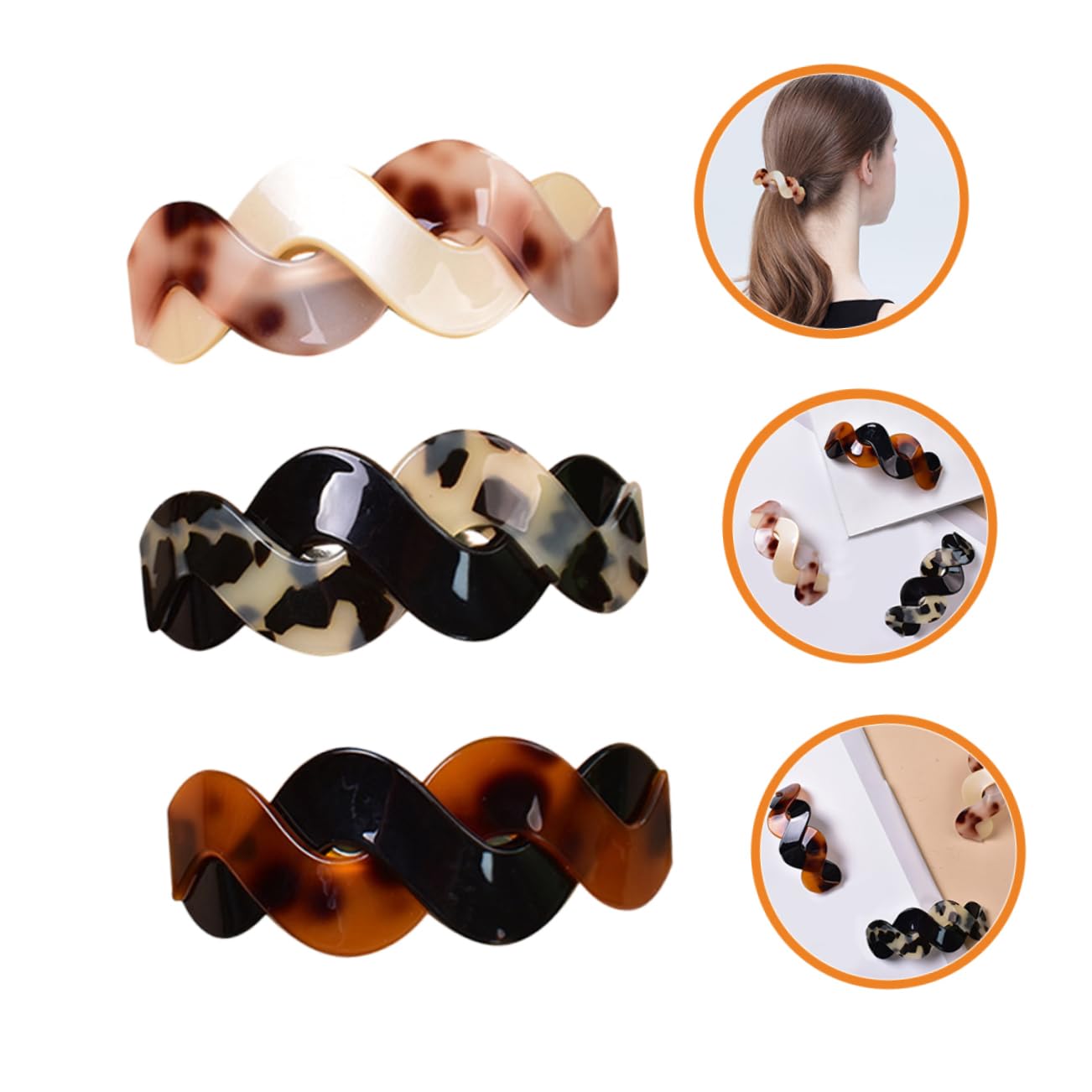 Healeved 12stücke Große Haarklammern Rechteckige Druckknopf-haarspangen Aus Acryl Tortoise-haarclips Für Frauen Haarschmuck Rotbraun Tortoise