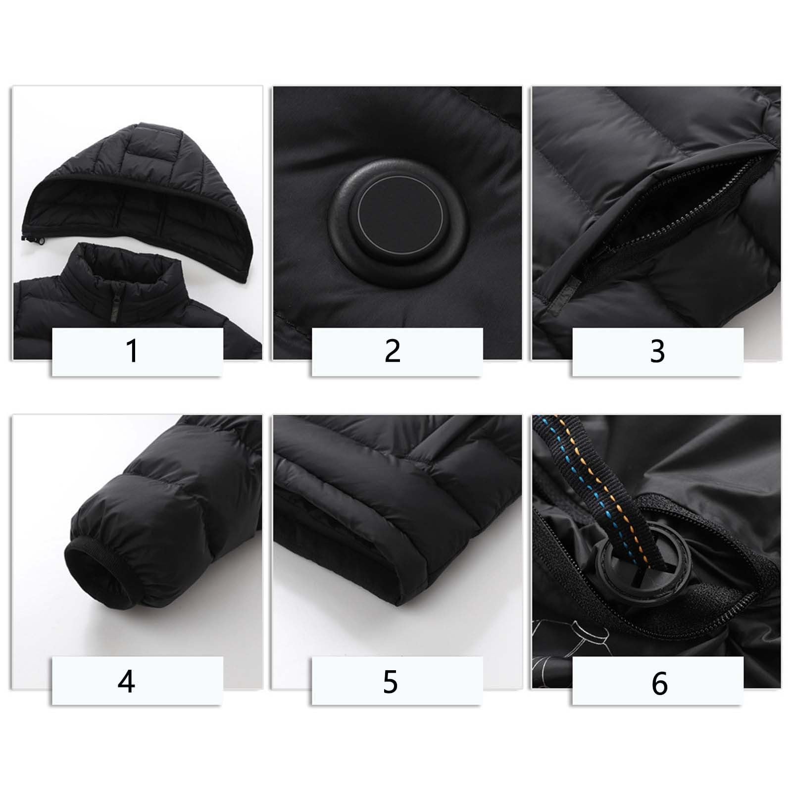 Generisch Chaqueta calefactable para niño, batería recargable, abrigo cálido de invierno con almohadilla térmica para niños y adolescentes en actividades al aire libre frías
