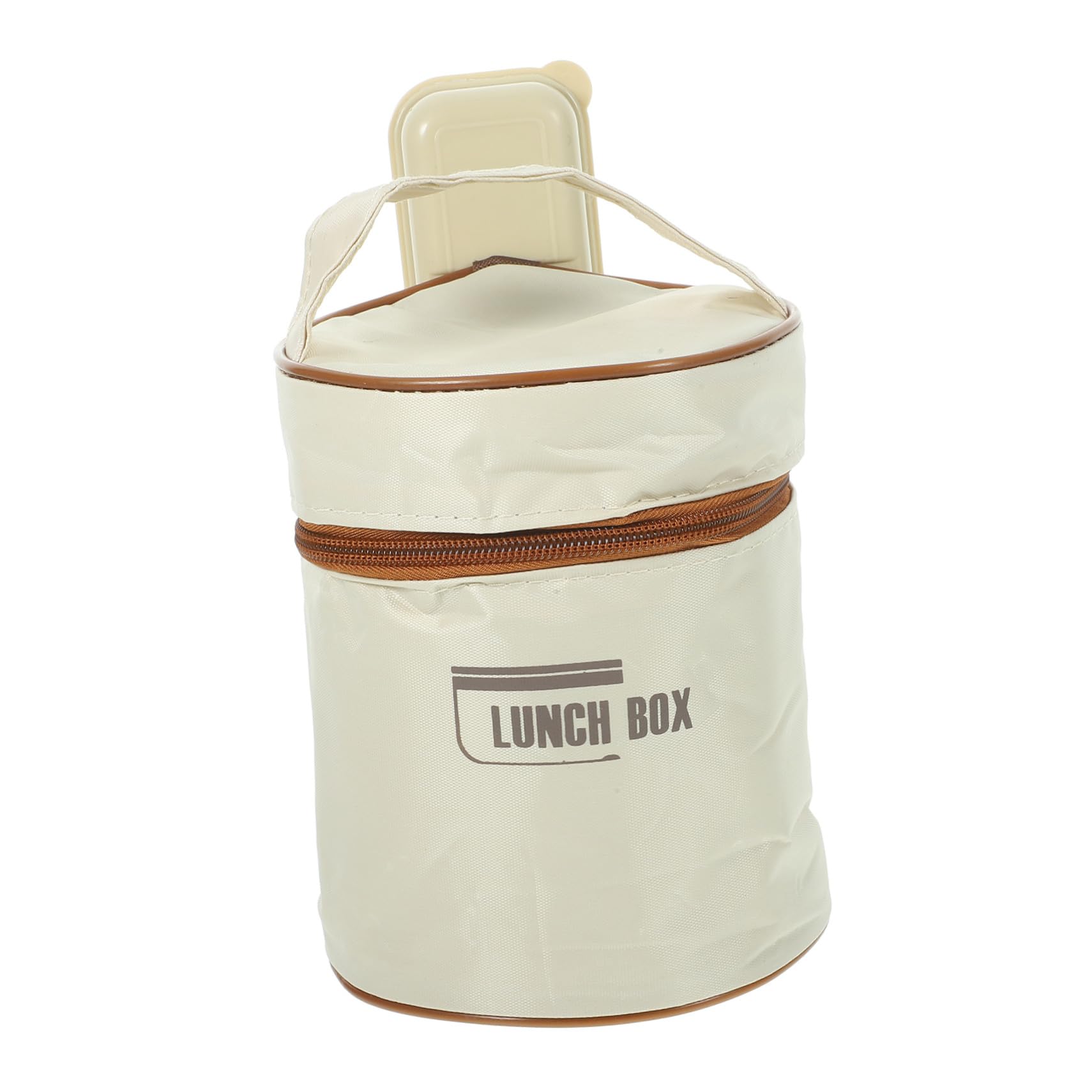Toyvian Bento Box in Acciaio Inossidabile 600ml con Coperchio Beige | Capacità 440ml, Struttura Isotermica Riutilizzabile, Manico Integrato, Formato per Pasto Singolo