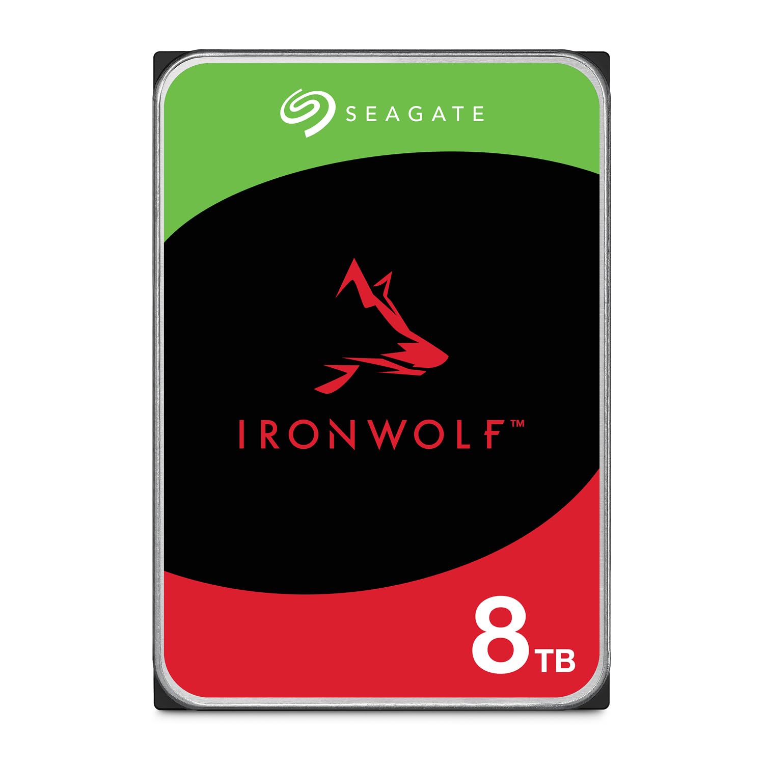 Seagate IronWolf, 8TB, NAS, Internal Hard Drive, CMR, 3.5 Inch, SATA, 6GB/s, 5,400 RPM, 256MB Cache, for RAID Network Attached Storage, FFP (ST8000VN004)