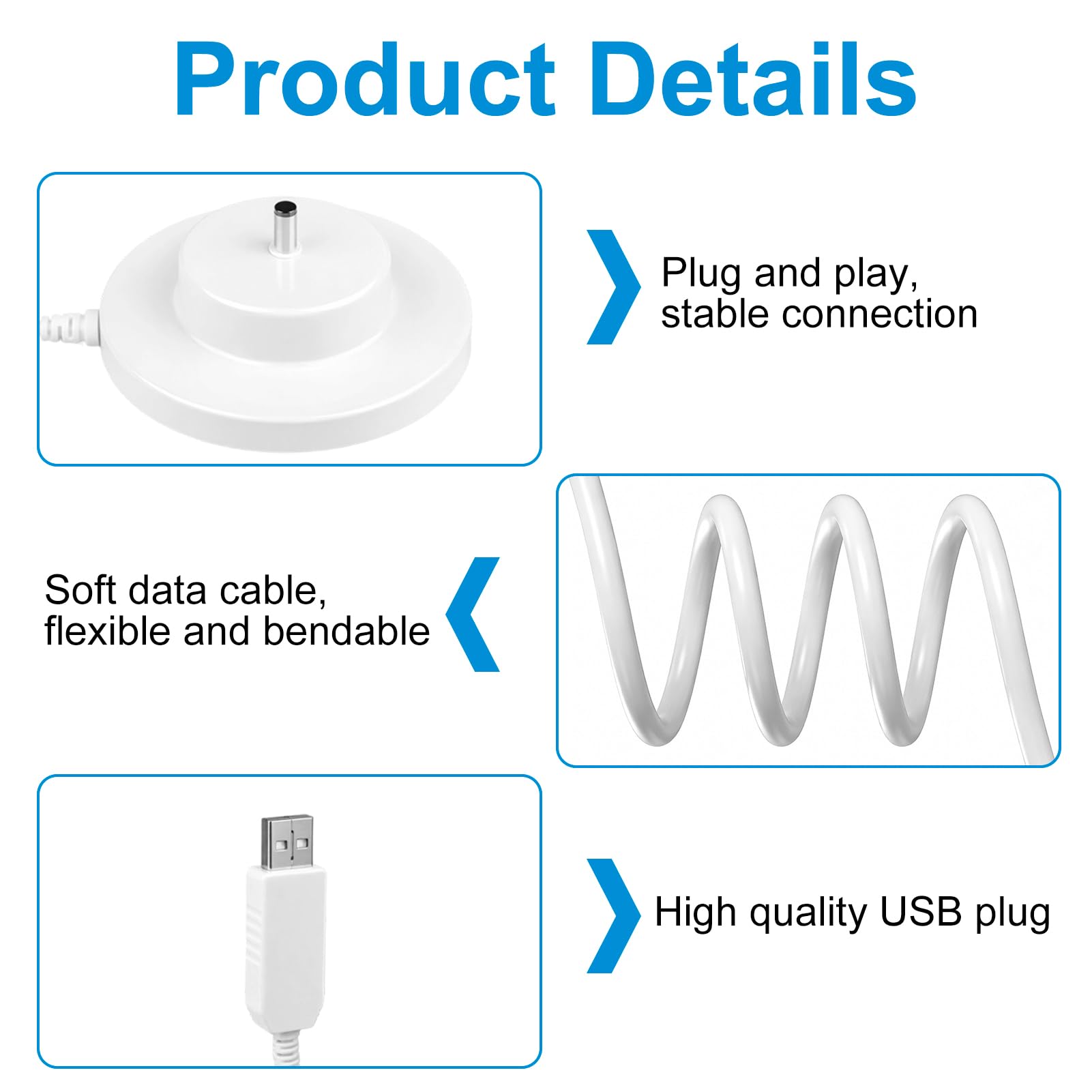 9V Chargeur USB pour Toniebox 1.8M Audio Tonie Box Station de Charge Peut Remplacer Adaptateur Le Câble de Charge d'origine DC 5,5 mm x 2,5 mm