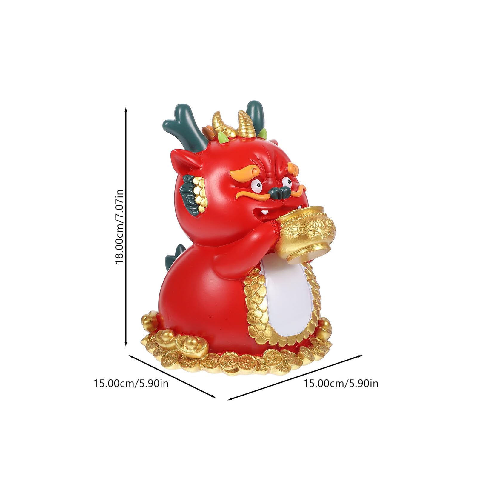 NOLITOY Drachen Sparschwein aus Kunstharz Chinesisches Tierkreiszeichen-spardose Münzbehälter Dekoratives Accessoire für Neujahrsgeschenke
