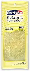 Bretzke – Gelatina em Folha Incolor 10g | Ideal para Sobremesas, Mousses e Confeitaria | Textura Firme e Transparente | Não Contém Glúten