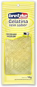 Bretzke – Gelatina em Folha Incolor 10g | Ideal para Sobremesas, Mousses e Confeitaria | Textura Firme e Transparente | Não Contém Glúten