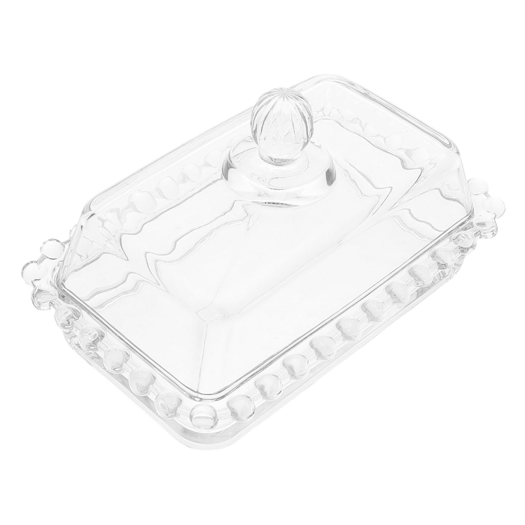 Beurrier Européen en Verre avec Dôme, Plaque à Beurre
