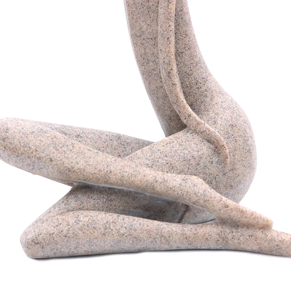 Statua in resina di arenaria astratta a pelo lungo scultura di bellezza piccola arte da tavolo donna statuetta per casa ufficio libreria arredamento