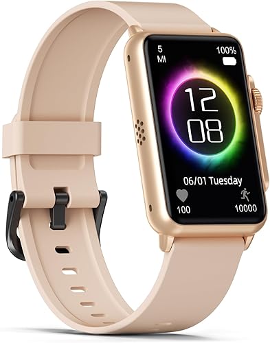 FITVII Monitor de salud y fitness, monitor de frecuencia cardíaca de presión arterial 247, reloj inteligente (responderhacer llamadas) con reloj de