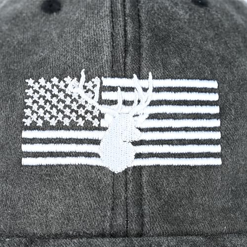 Image of Embroidered Baseball Cap for Women Men Vintage Adjustable Washed Distressed Denim Baseball Hat