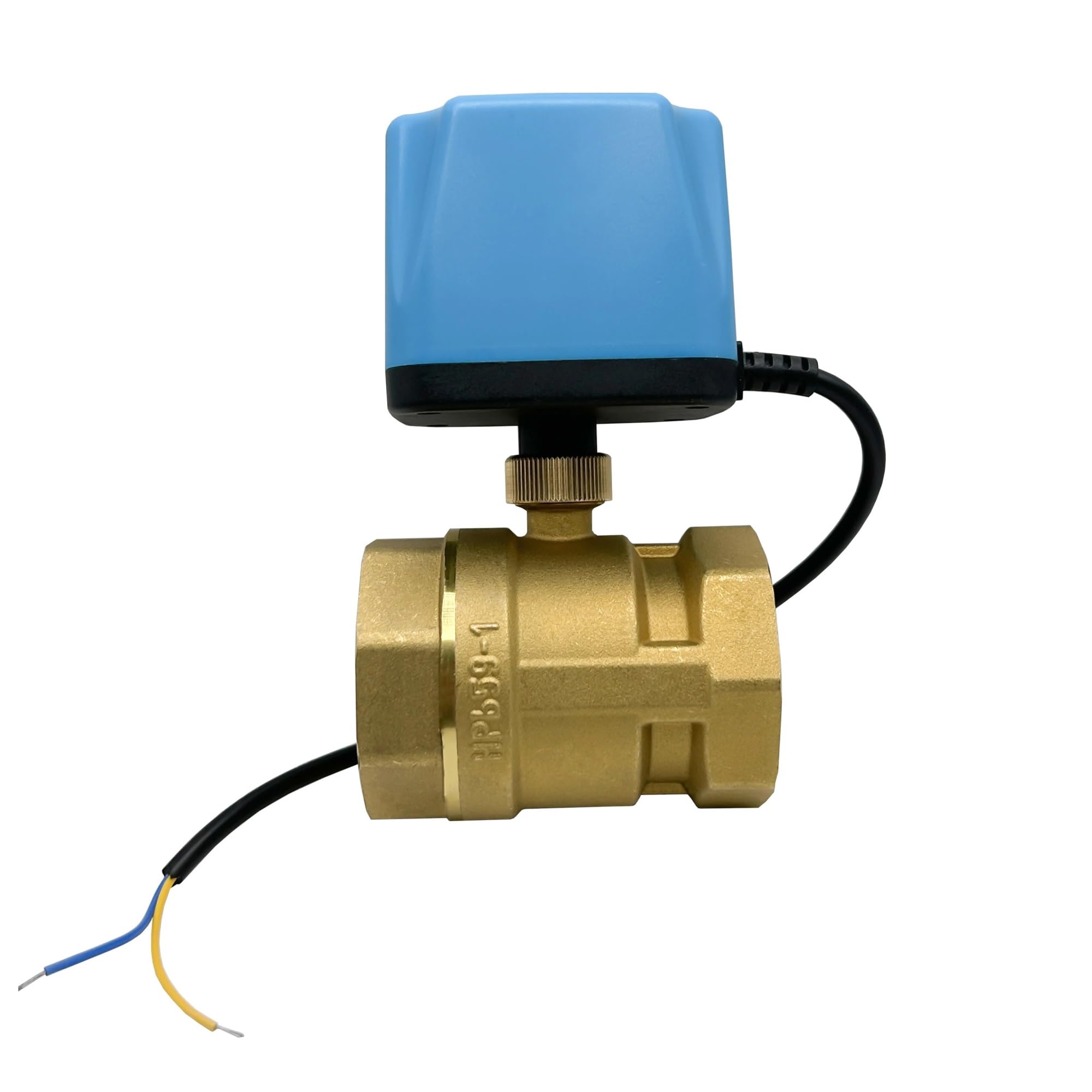 JNURGWLYH 1'' Two Way Brass Motorized Ball Valve Normally Open Two Wire Control Electric Ball Valve(24V-CR04)