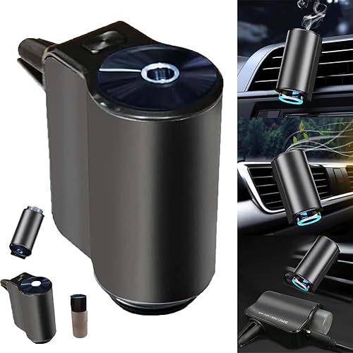 Vidya Ambientador inteligente para automóvil con tres ajustables, recargable por USB, difusor de aromaterapia para automóvil de largo tiempo de