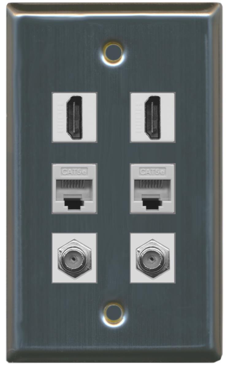 Aazon.co: RiteAV - 1 Cat6 Black Ethernet And 1 HDI Port Wall Plate - View #5