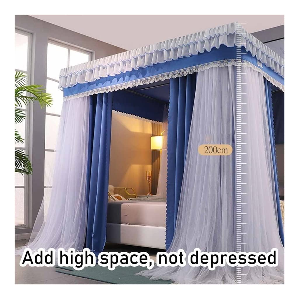 Luxuriöser Betthimmel, dekorative Vorhänge für das Schlafzimmer – verdunkelnd, staubdicht, Moskitonetze an Betten (Stil 4, 1,8 x 2 x 2 m)