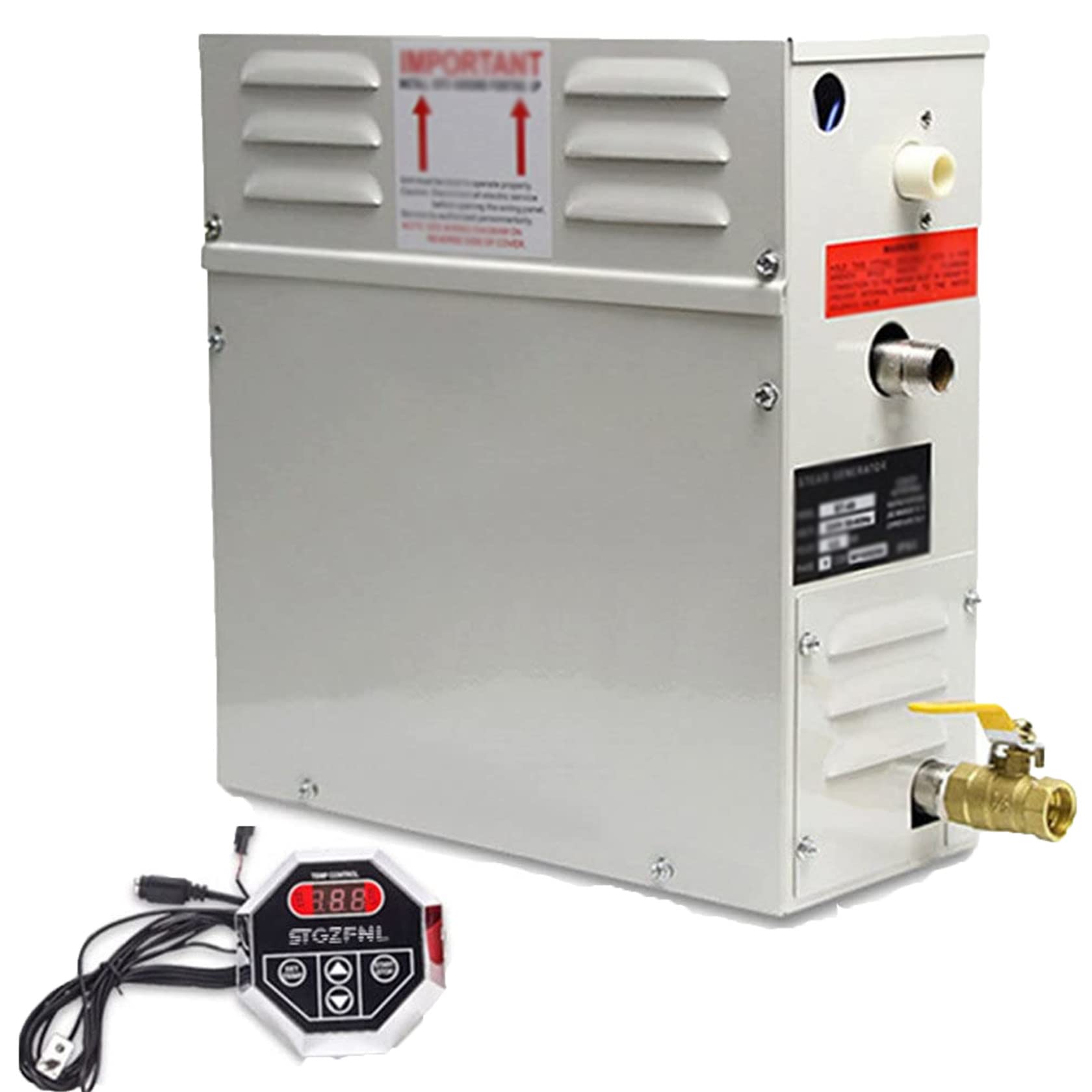 HUMNZR Self-Draining Steam Generator Shower Sauna Bath Home Steam Bath Spa Generator With Waterproof Control And Auto Drain 95-131℉ For Home Commercial Use,9KW-380V