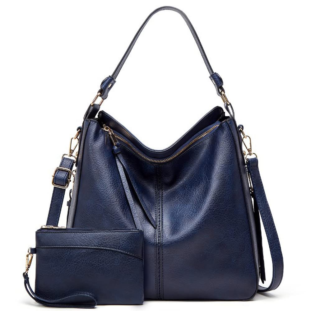 Caalaay Women Handbags and Purse Sets Vegan Leather Tote Bags Fashion Hobo Bags Shoulder Bag Satchel Handbag Zip Wallet 2Pcs