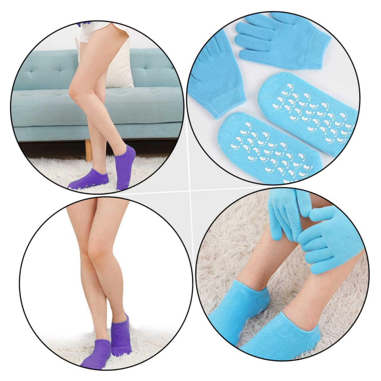 SHERCHPRY Feuchtigkeitsspendende Gel Socken Handschuhe 2 Stück zur Pflege Trockener Haut
