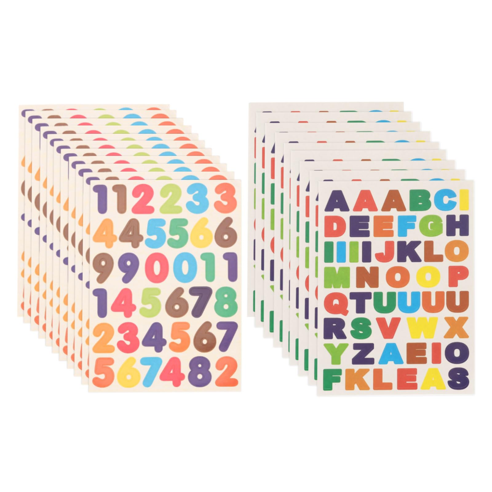 MECCANIXITY 5040 Pieces Large Letter Stickers, 60 Sheets 0.5/0.8 Inch Colorful Self-Adhesive Cute Alphabet Number Stickers for DIY Craft Art Making,