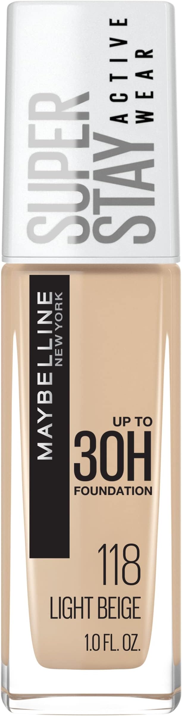 Maybelline Superstay Full Coverage Liquid Foundation Activewear Makeup Up To 30 Hours Wear Transfer Sweat Resistant Waterproof Matte Finish Light Beige 1 Piece