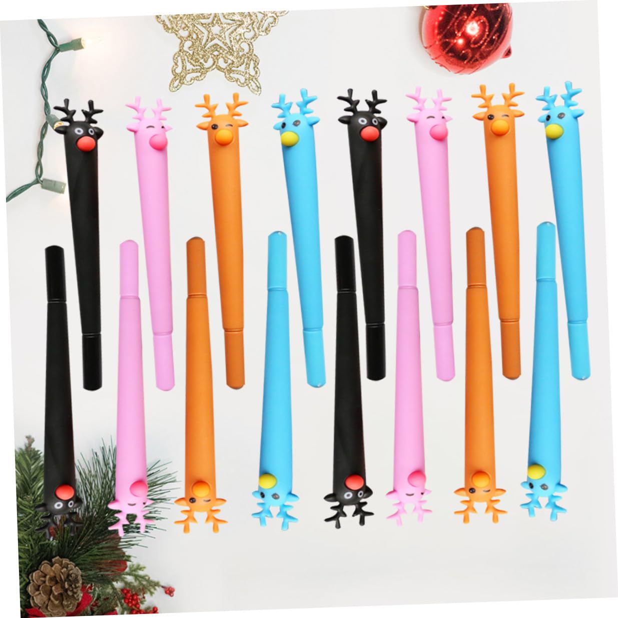 DOITOOL 32 Piezas Bolígrafos de Tinta Azul con Diseño de Negro Marrón Azul y Rosa para Estudiantes de Primaria Escritura y Regalo para Oficina y Escuela
