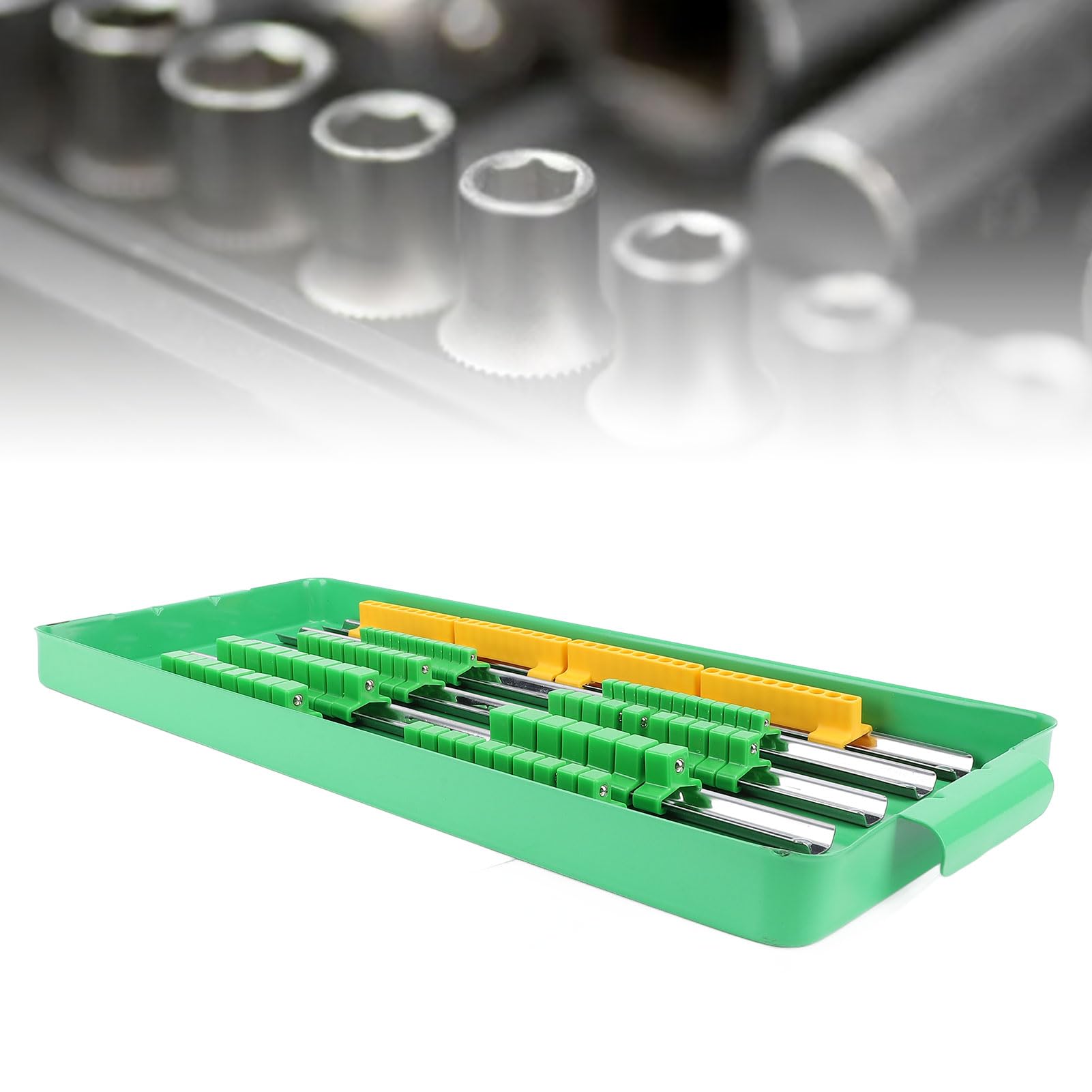 Prigionieri di Trasmissione Regolabili 'Organizzatore a Cricchetto Portatile, Vassoio a Presa Magnetica, Organizzatore Set di Socket Portatili, Presa Multifunzionale con Binario in Alluminio e