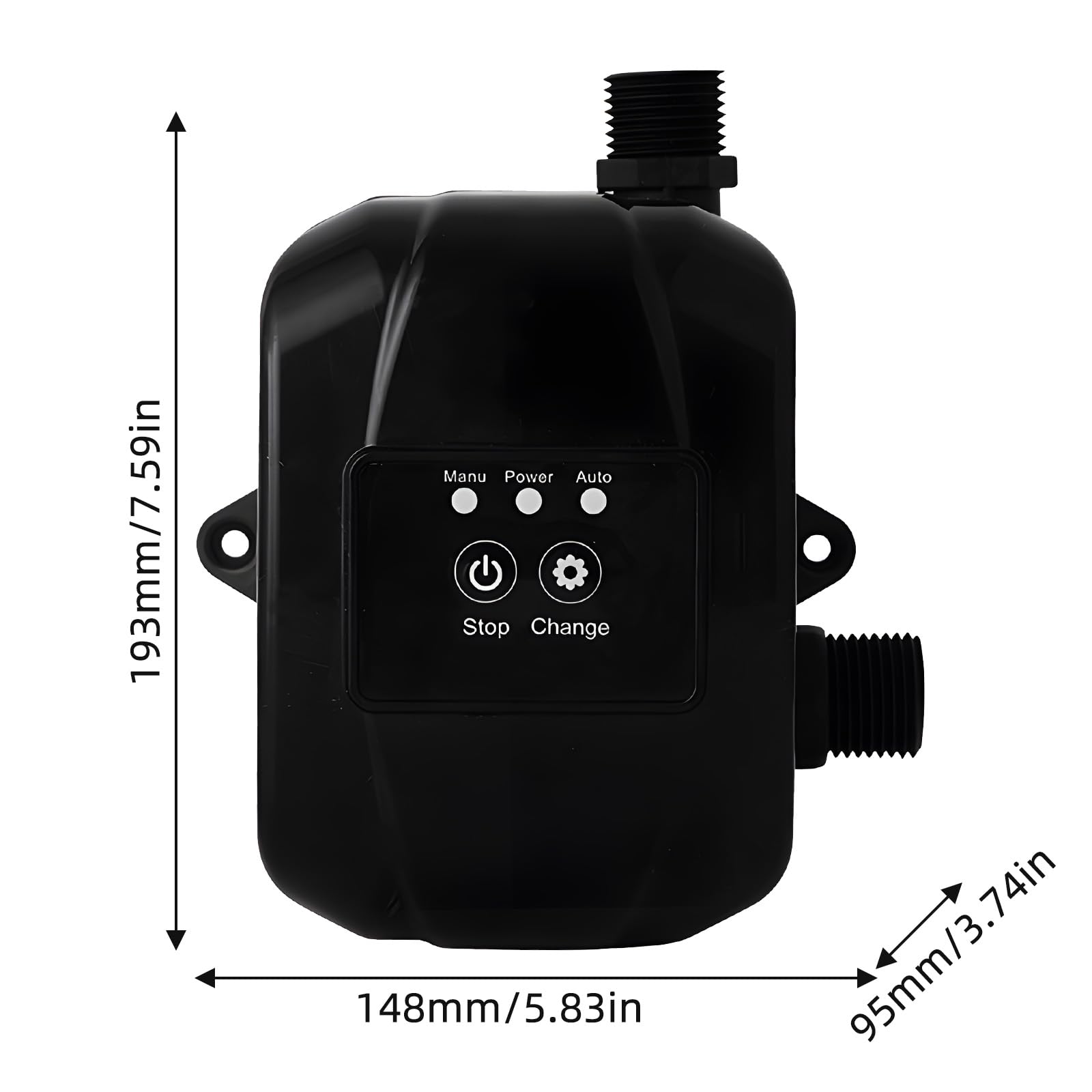 Pompe de surpression d'eau domestique 24 V, surpresseur de pression d'eau de douche automatique, pompe de circulation d'eau silencieuse avec adaptateur secteur, économie d'énergie (Noir)