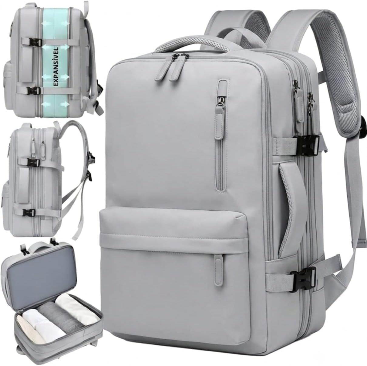 Mochila de Viagem Expansível 40L Impermeável