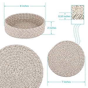Trivets for Hot Dishes Trivets for Hot Pots and Pans Heat Resistant Hot Pads with Storage Basket Pot Holders for Kitchen Home Essentials Farmhouse Decor Brown 4 PCS