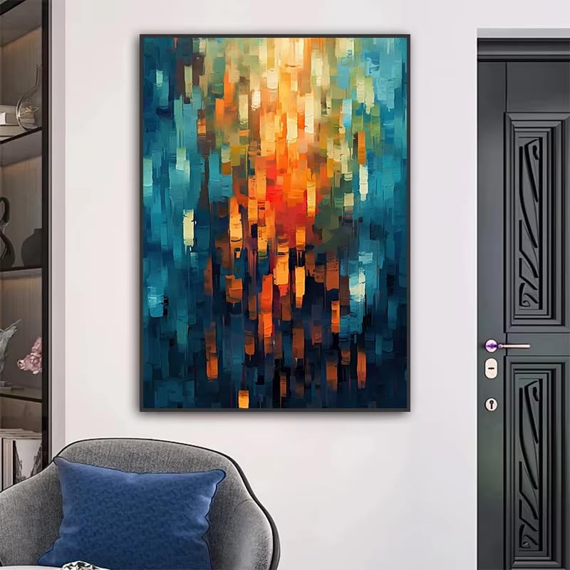 Tableau abstrait scandinave coloré toile décoration murale 80x120