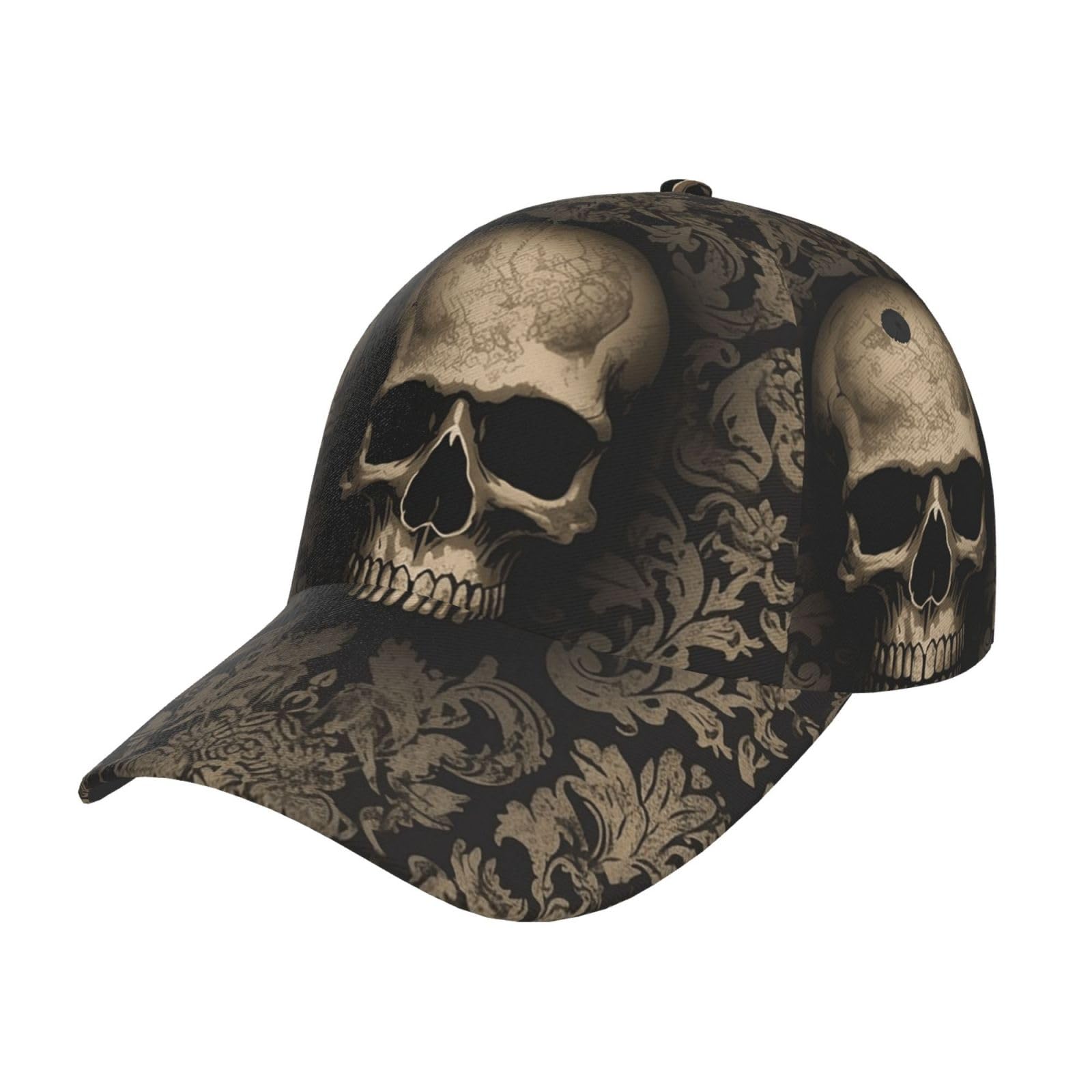 LKTPSKQRY Baseball Cap Gothic Wallpaper Skull Golf Dad Hat Adjustable Sun Hat Unisex Trucker Hats Performance Cap Black