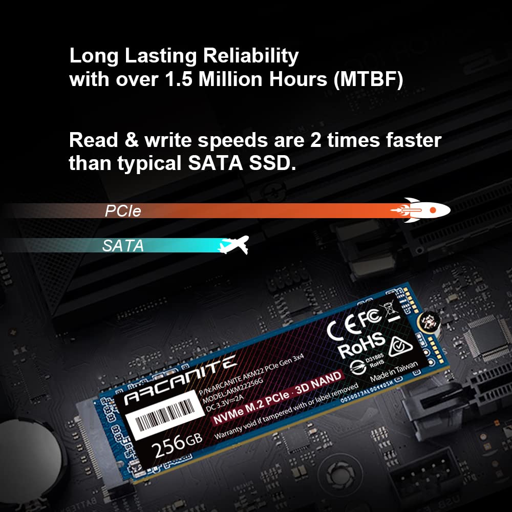 内蔵型SSD ARCANITE AKM22 256GB NVMe SSD AKM22256G