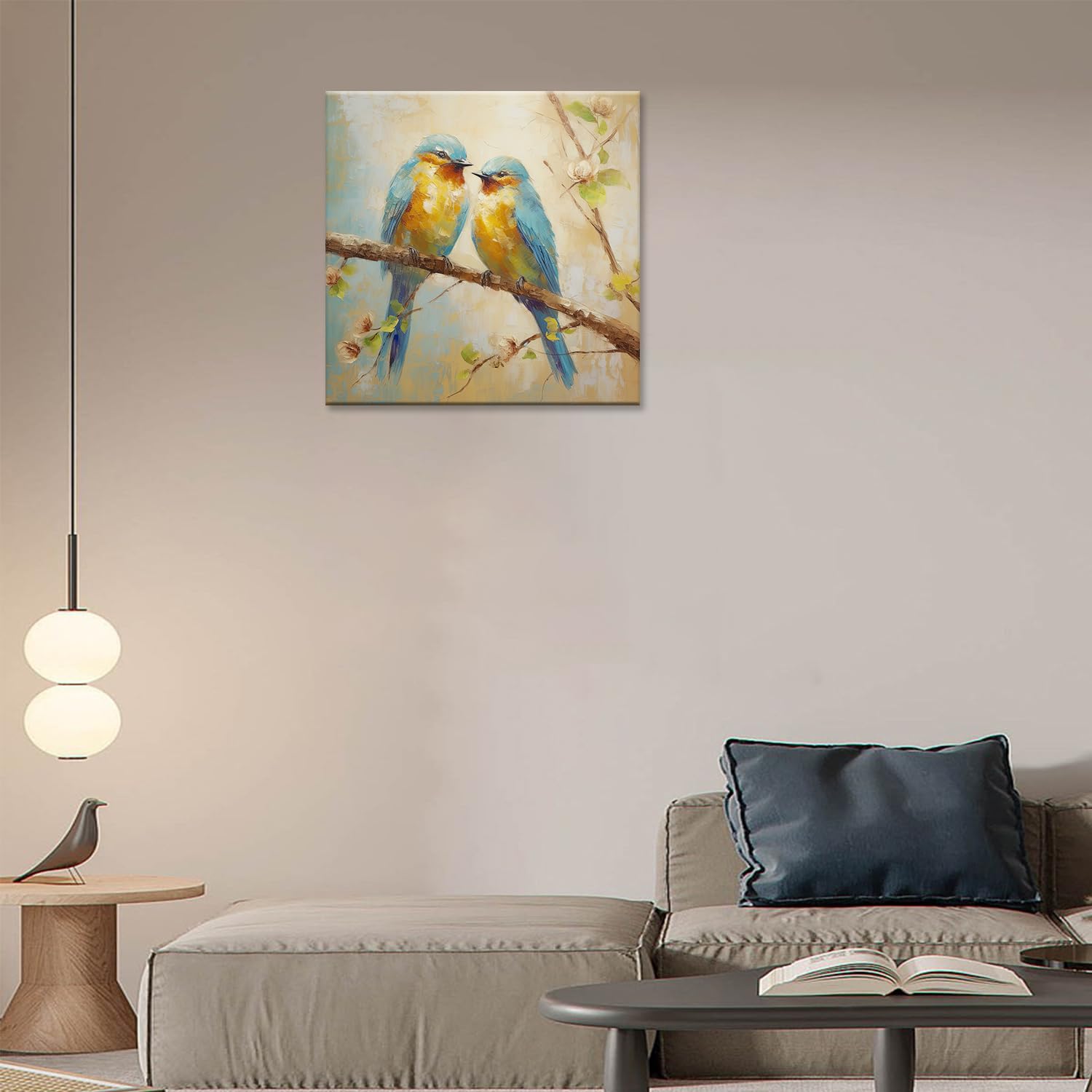 Amazon.co.jp: MODOJOART 鳥 キャンバス ウォールアート 枝の愛の鳥