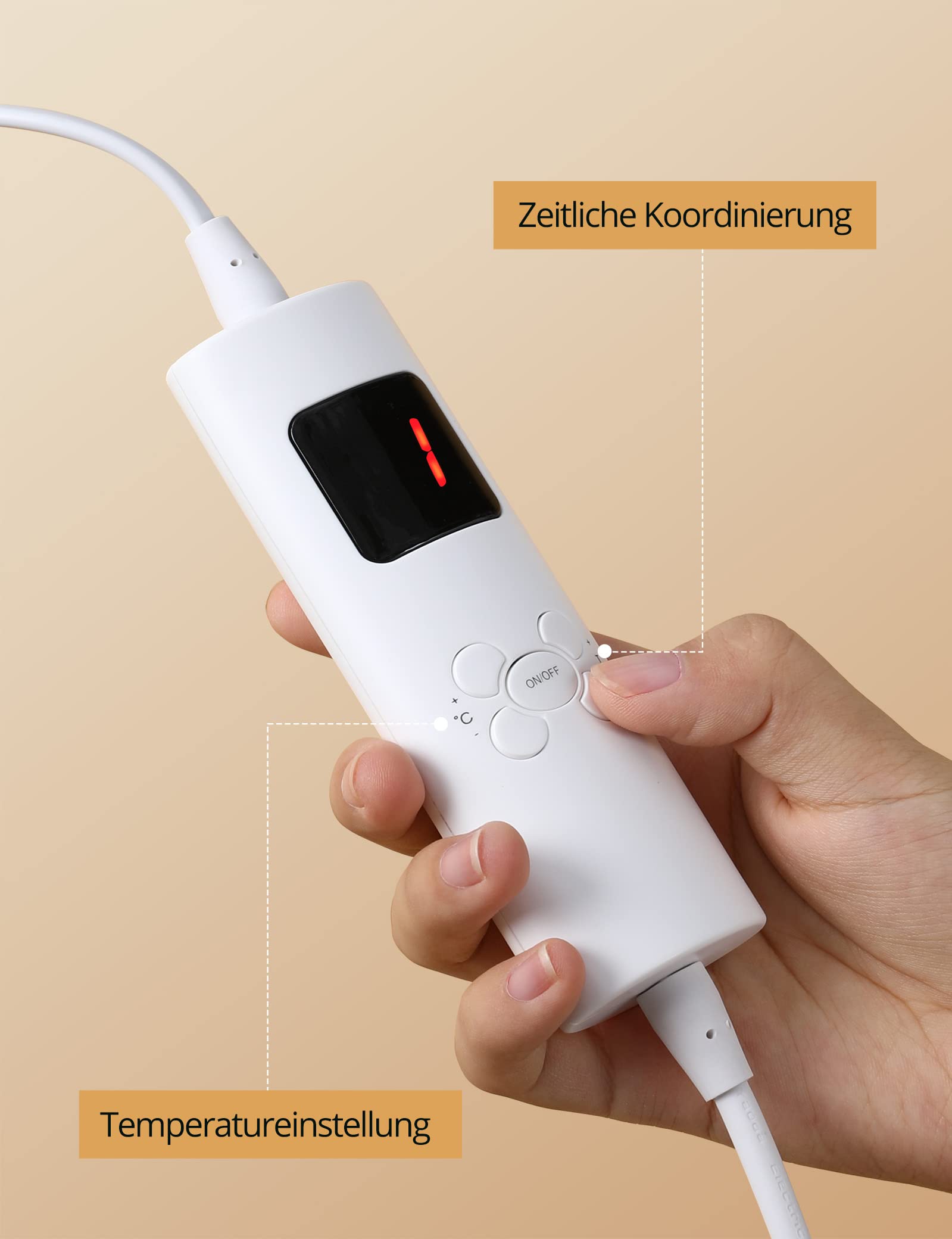 Evajoy Heizdecke mit Abschaltautomatik,180x130cm Wärmedecke Elektrisch mit 7 Heizstufen und 9 Stunden Timer, Überhitzungsschutz Flanell Schnelle Erwärmung, Waschbar für Haus & Büro